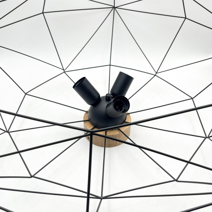 Brilagi - Kattovalaisin WOODY BASKET 3xE27/60W/230V halkaisija 80 cm tammi