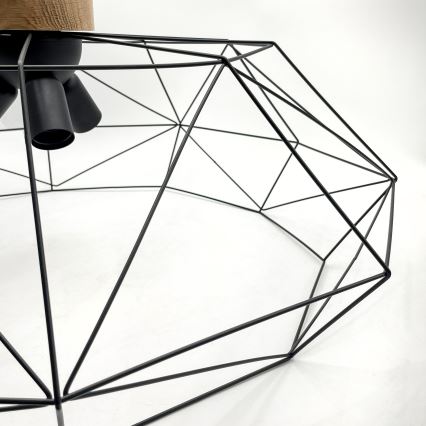 Brilagi - Kattovalaisin WOODY BASKET 3xE27/60W/230V halkaisija 80 cm tammi