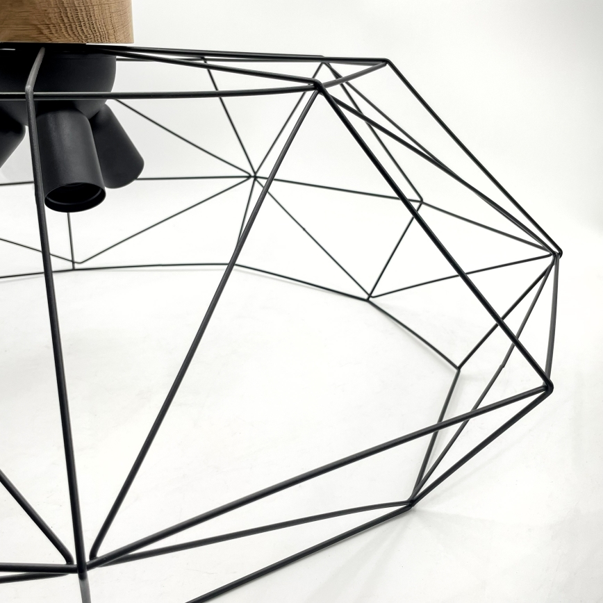 Brilagi - Kattovalaisin WOODY BASKET 3xE27/60W/230V halkaisija 80 cm tammi