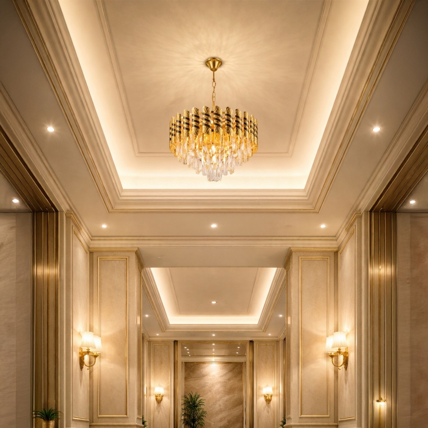 Brilagi - Ketjulla ripustettava kattokruunu CRISTAL 5xE14/40W/230V Ø 38 cm