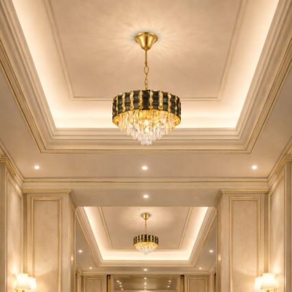 Brilagi - Ketjulla roikkuva kattokruunu CRISTAL 5xE14/40W/230V Ø 38 cm