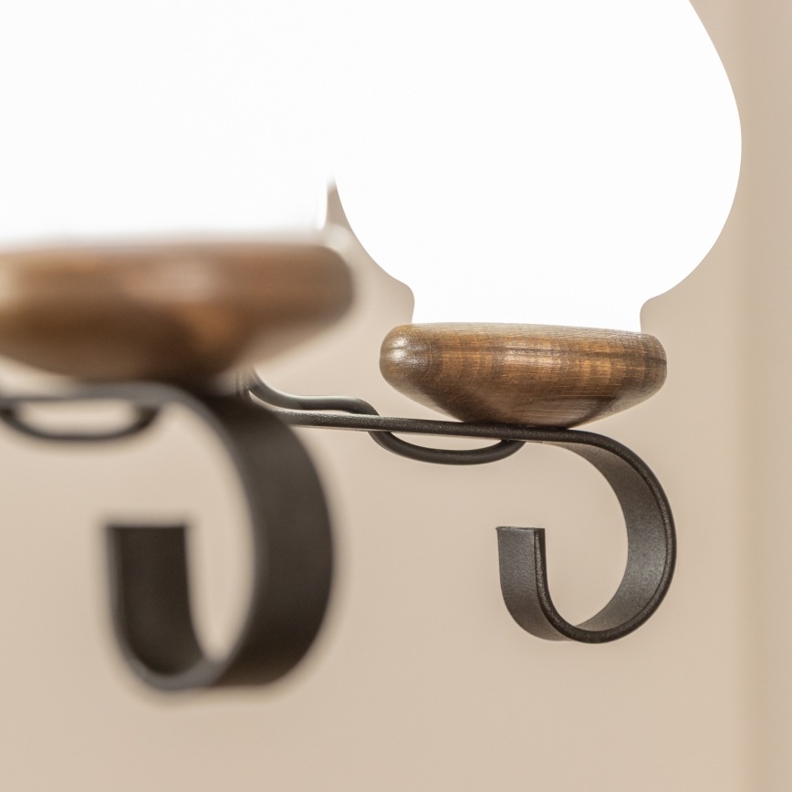 Brilagi - Ketjulla roikkuva kattokruunu ROATA 5xE14/40W/230V, halkaisija 70 cm pyökki/pähkinä