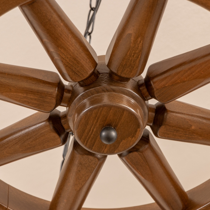 Brilagi - Ketjulla roikkuva kattokruunu ROATA 5xE14/40W/230V, halkaisija 70 cm pyökki/pähkinä