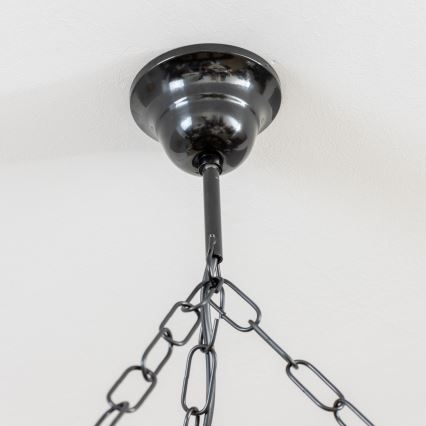 Brilagi - Ketjulla roikkuva kattokruunu ROATA 5xE14/40W/230V, halkaisija 70 cm pyökki/pähkinä