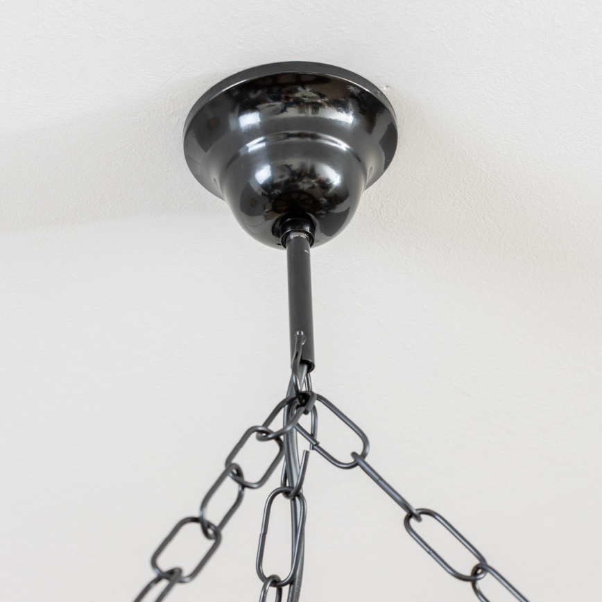 Brilagi - Ketjulla roikkuva kattokruunu ROATA 5xE14/40W/230V, halkaisija 70 cm pyökki/pähkinä