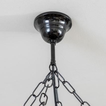 Brilagi - ketjulla roikkuva kattokruunu ROATA 8xE14/40W/230V halkaisija 70 cm pyökki/pähkinä
