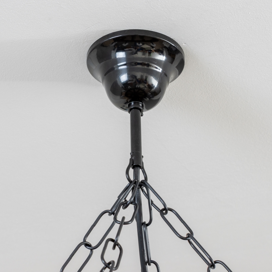 Brilagi - ketjulla roikkuva kattokruunu ROATA 8xE14/40W/230V halkaisija 70 cm pyökki/pähkinä