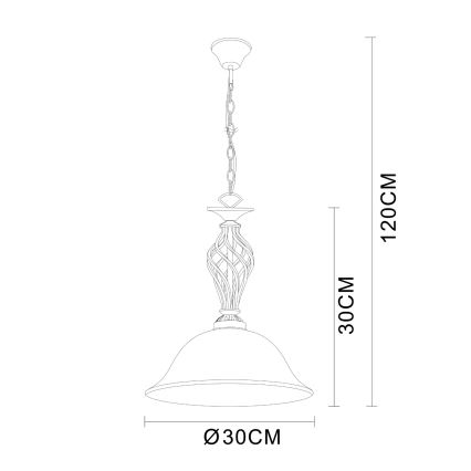 Brilagi - Ketjulla varustettu riippuvalaisin NOSTALGIA 1xE27/60W/230V