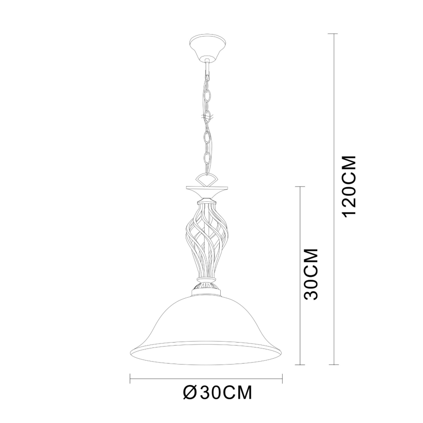 Brilagi - Ketjulla varustettu riippuvalaisin NOSTALGIA 1xE27/60W/230V