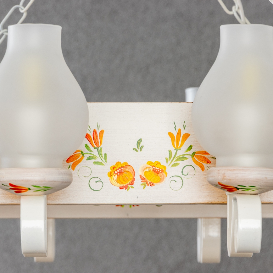 Brilagi - Ketjullinen kattokruunu QUEEN 8xE14/40W/230V pyökki/kerma