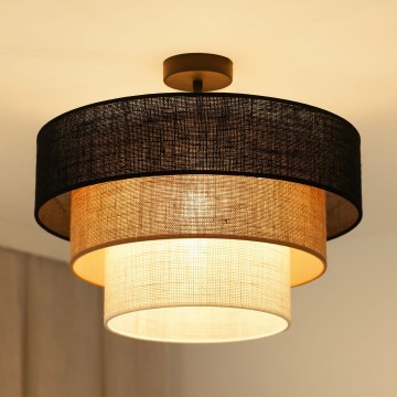 Brilagi - Kiinnitettävä kattovalaisin ASPEN LUNETA 1xE27/15W/230V halkaisija 45 cm musta/beige/kerma