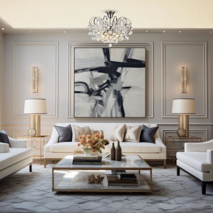 Brilagi - Kiinteä kattokruunu CRYSTAL 6xE14/60W/230V kiiltävä kromi