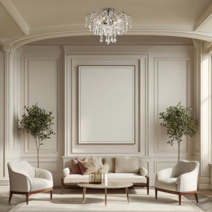 Brilagi - Kiinteä kattokruunu CRYSTAL 6xE14/60W/230V kiiltävä kromi