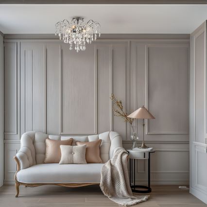 Brilagi - Kiinteä kattokruunu CRYSTAL 6xE14/60W/230V kiiltävä kromi