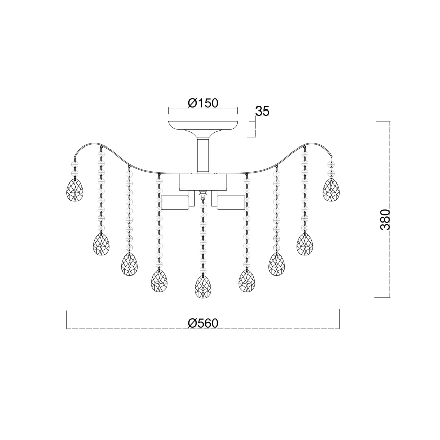 Brilagi - Kiinteä kattokruunu CRYSTAL 6xE14/60W/230V kiiltävä kromi