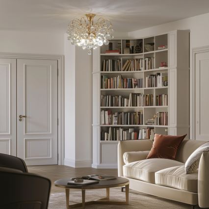 Brilagi - Kiinteä kattokruunu CRYSTAL 6xE14/60W/230V kulta