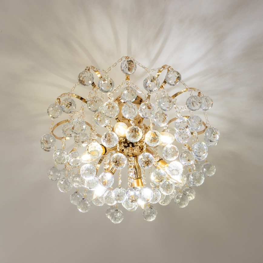 Brilagi - Kiinteä kattokruunu CRYSTAL 6xE14/60W/230V kulta