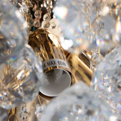 Brilagi - Kiinteä kattokruunu CRYSTAL 6xE14/60W/230V kulta