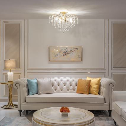 Brilagi - Kiinteä kattokruunu CRYSTAL 6xE14/60W/230V kulta