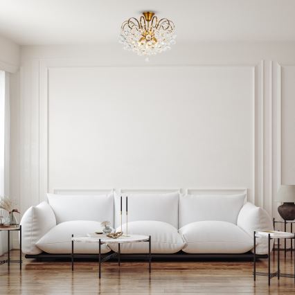 Brilagi - Kiinteä kattokruunu CRYSTAL 6xE14/60W/230V pronssi