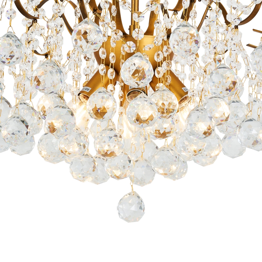 Brilagi - Kiinteä kattokruunu CRYSTAL 6xE14/60W/230V pronssi