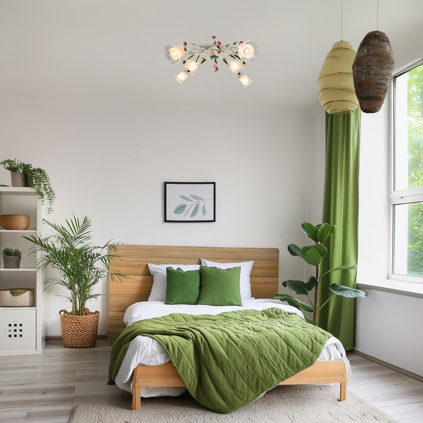 Brilagi - Kiinteä kattokruunu FLORA 6xE14/60W/230V