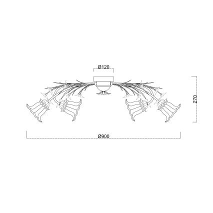 Brilagi - Kiinteä kattokruunu FLORA 6xE14/60W/230V