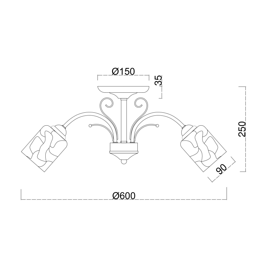 Brilagi - Kiinteä kattokruunu MEGAPOLIS 5xE14/60W/230V kulta