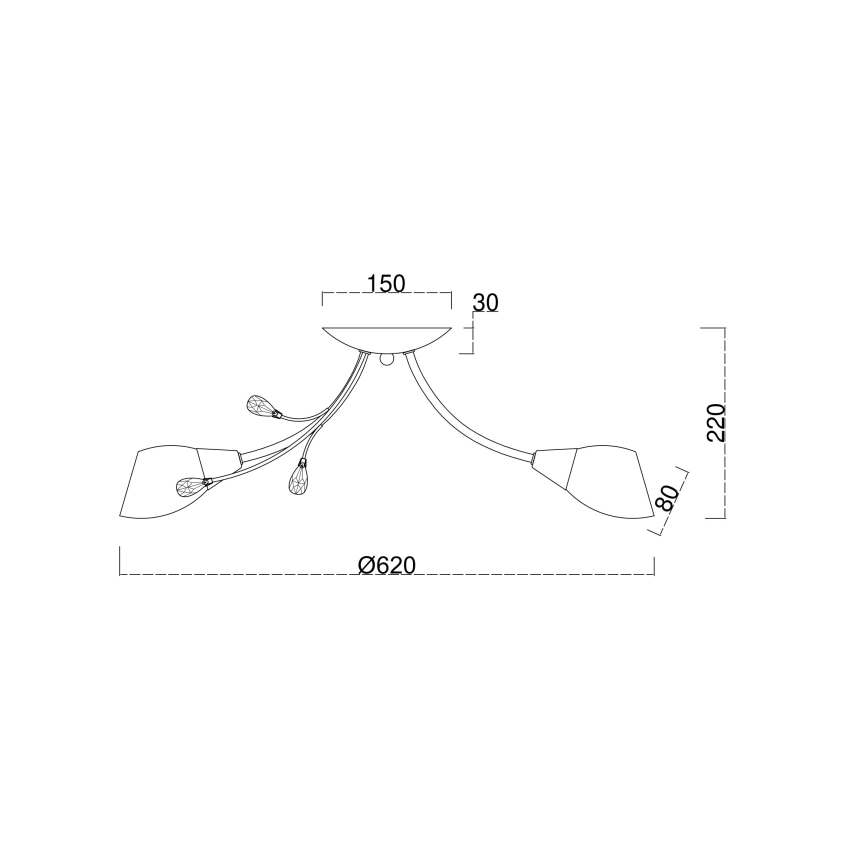 Brilagi - Kiinteä kattokruunu MEGAPOLIS 5xE14/60W/230V messinki