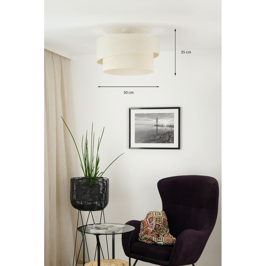 Brilagi - Kiinteä kattokruunu SHINE 1xE27/15W/230V halkaisija 50 cm kerma