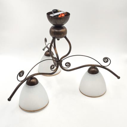 Brilagi - Kiinteä LED-kattokruunu ANTICO 3xE27/60W/230V pronssi patina