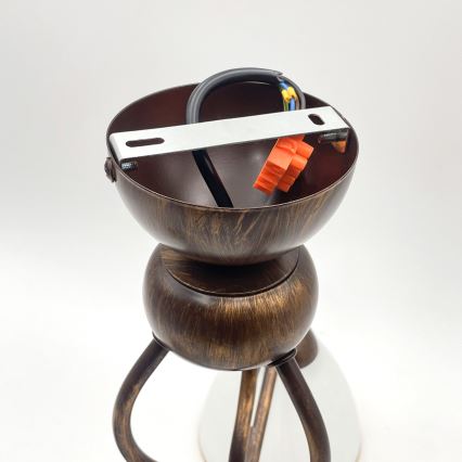 Brilagi - Kiinteä LED-kattokruunu ANTICO 3xE27/60W/230V pronssi patina