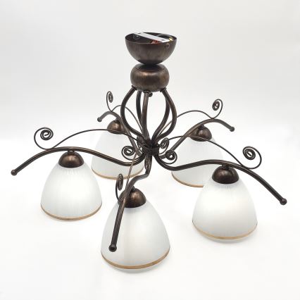 Brilagi - Kiinteä LED-kattokruunu ANTICO 5xE27/60W/230V pronssi patina