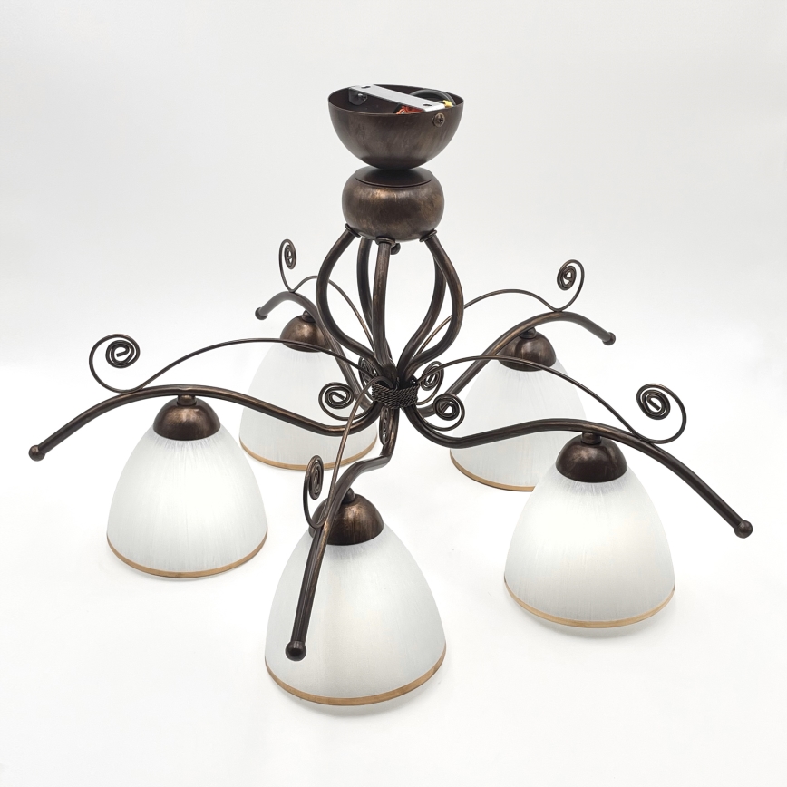 Brilagi - Kiinteä LED-kattokruunu ANTICO 5xE27/60W/230V pronssi patina