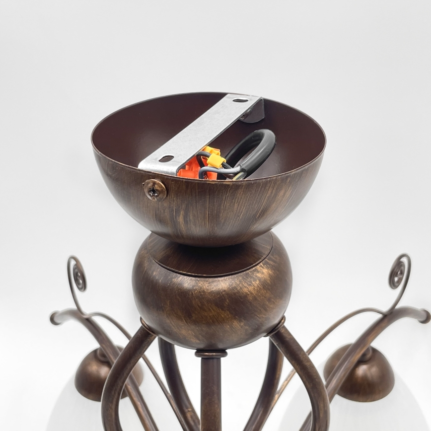 Brilagi - Kiinteä LED-kattokruunu ANTICO 5xE27/60W/230V pronssi patina