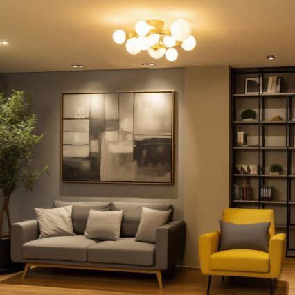 Brilagi - Kiinteä LED-kattokruunu MILLA 10xG9/3W/230V kulta/valkoinen