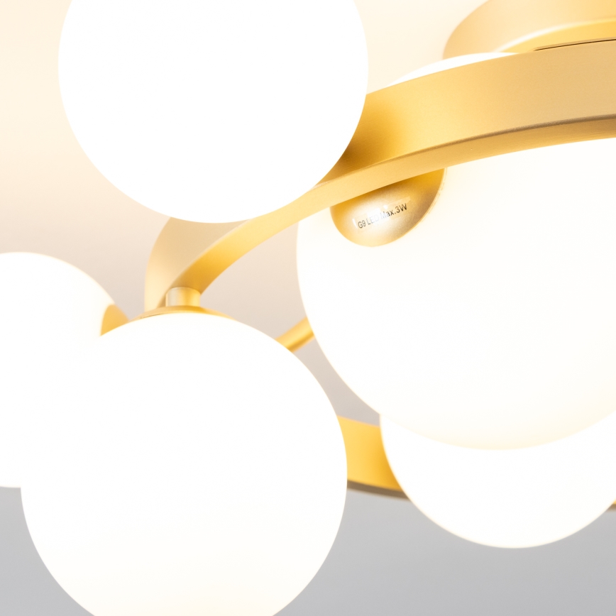 Brilagi - Kiinteä LED-kattokruunu MILLA 10xG9/3W/230V kulta/valkoinen