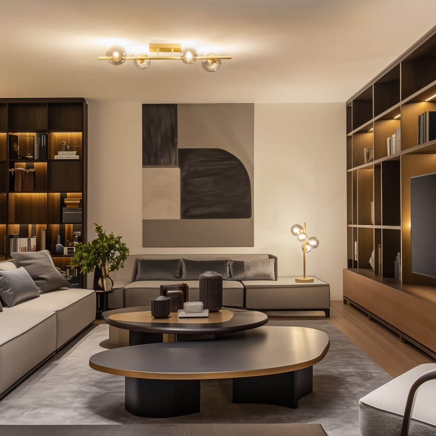 Brilagi - Kiinteä LED-kattokruunu MILLA 4xG9/3W/230V kulta/savuinen