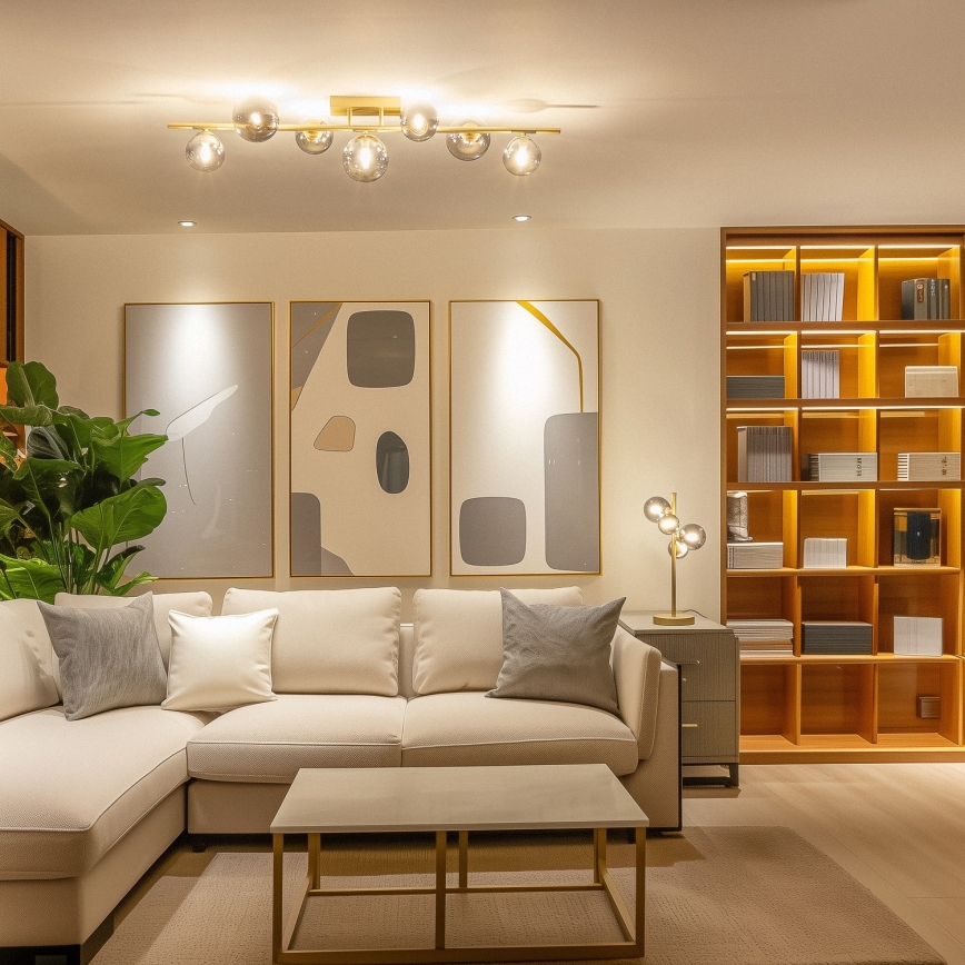 Brilagi - Kiinteä LED-kattokruunu MILLA 7xG9/3W/230V kulta/savuinen