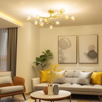 Brilagi - Kiinteä LED-kattokruunu MISTEL 15xG9/3W/230V kulta