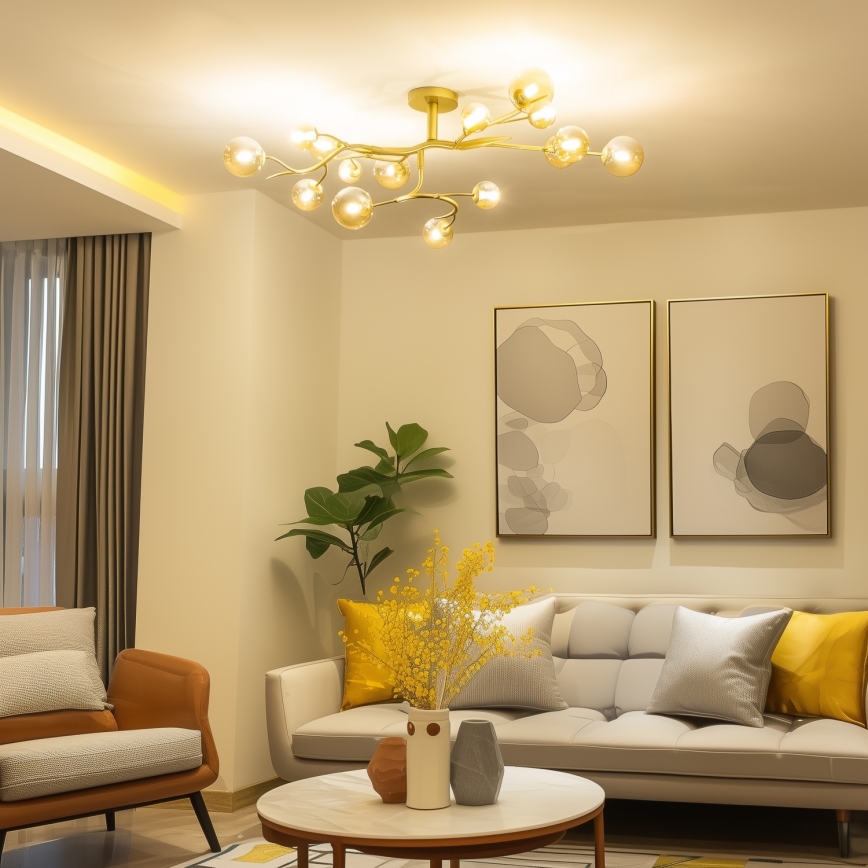 Brilagi - Kiinteä LED-kattokruunu MISTEL 15xG9/3W/230V kulta