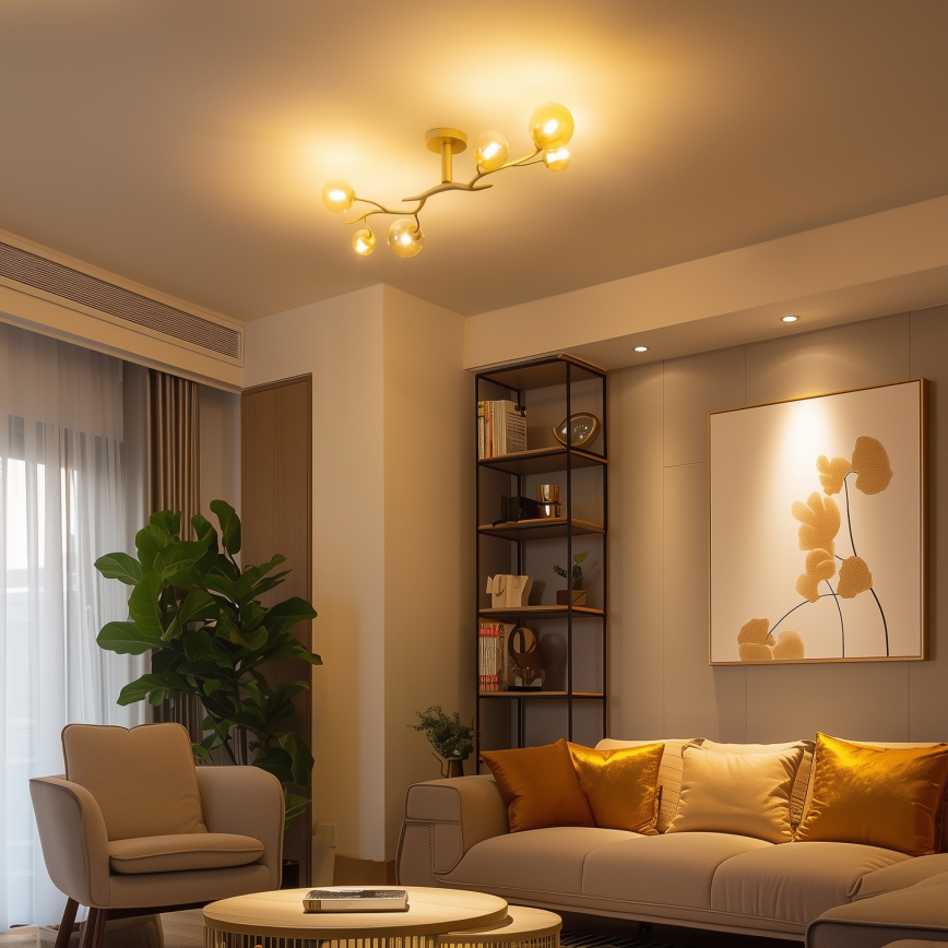 Brilagi - Kiinteä LED-kattokruunu MISTEL 6xG9/3W/230V kulta