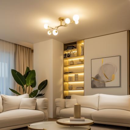 Brilagi - Kiinteä LED-kattokruunu MISTEL 6xG9/3W/230V kulta/valkoinen