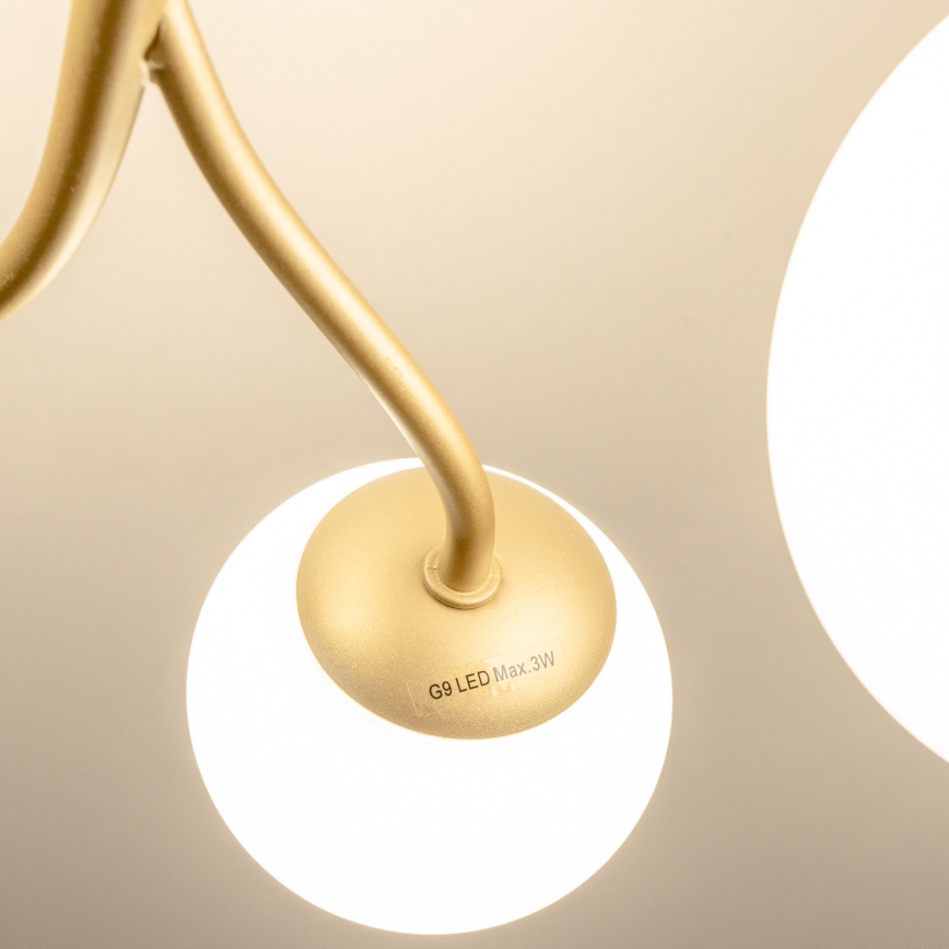 Brilagi - Kiinteä LED-kattokruunu MISTEL 6xG9/3W/230V kulta/valkoinen