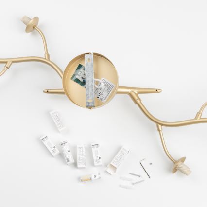 Brilagi - Kiinteä LED-kattokruunu MISTEL 6xG9/3W/230V kulta/valkoinen