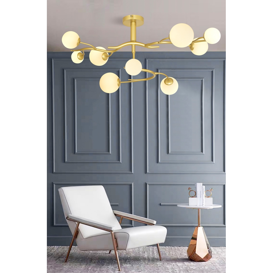 Brilagi - Kiinteä LED-kattokruunu MISTEL 9xG9/3W/230V kulta/valkoinen