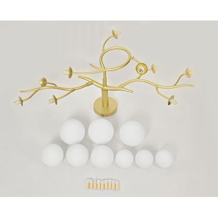 Brilagi - Kiinteä LED-kattokruunu MISTEL 9xG9/3W/230V kulta/valkoinen