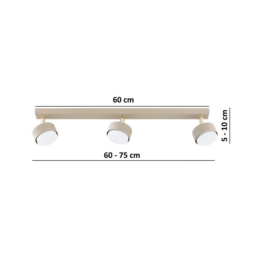 Brilagi - Kohdevalaisin 3xGX53/12W/230V beige