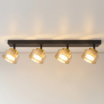 Brilagi - Kohdevalaisin AURA LUX 4xGX53/30W/230V musta/kulta