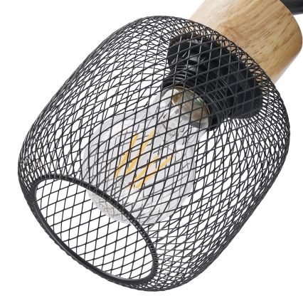 Brilagi - Kohdevalaisin BASKLITE 3xE27/15W/230V puu/musta